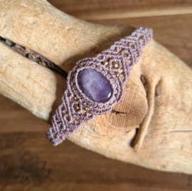 Macramé armband Amethist