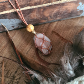 Stone wrapped ketting Agaat