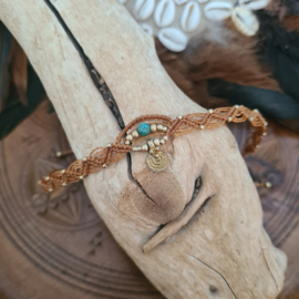 Macramé enkelbandje Spiraal