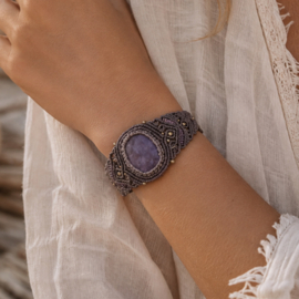 Macramé armband Amethist