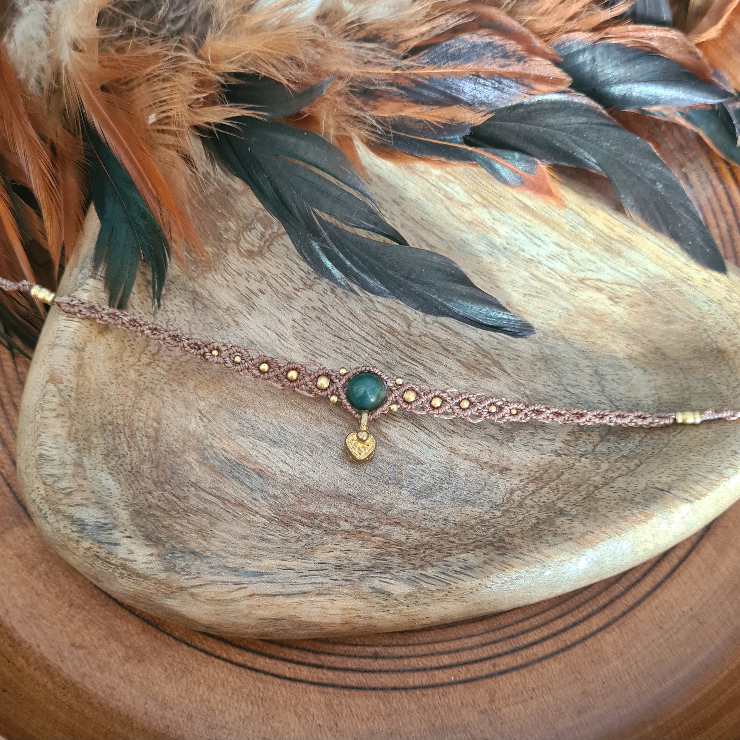 Macramé choker Aventurijn