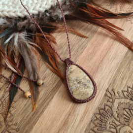 Wrapped stone ketting  Luipaard Jaspis