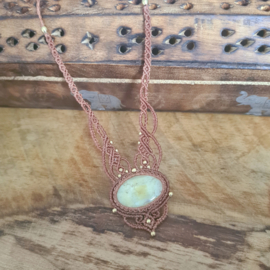 Macramé ketting Opaal