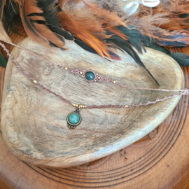 Double layered choker Aventurijn