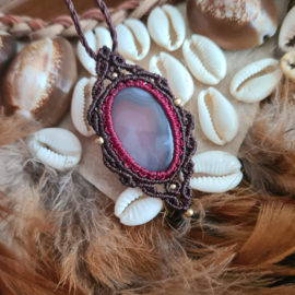 Macramé ketting Botswana Agaat