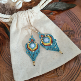 Boho oorbellen Aquamarijn