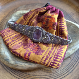 Macramé armband Amethist