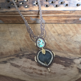 Macramé ketting Mermaid Abalone