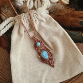 Macramé ketting Larimar