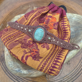 Macramé armband Prase Jaspis