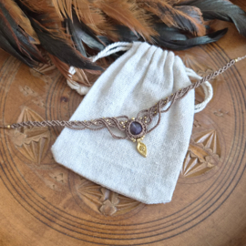 Macramé choker Amethist