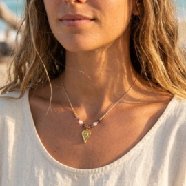 Boho bedelkettinkje Amethist en Jade