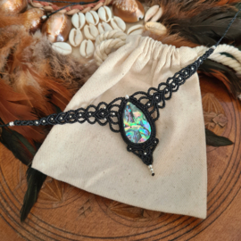 Macramé choker Abalone