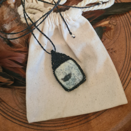 Macramé ketting Dendriet Agaat