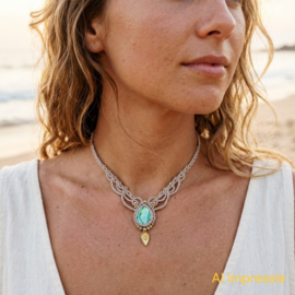Macramé ketting Abalone