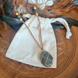 Stone wrapped ketting Labradoriet