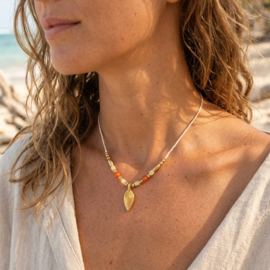 Boho bedelkettinkje Carneool
