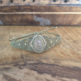 Macramé armband Bergkristal