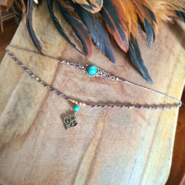 Double layered choker Chrysocolla
