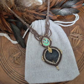 Macramé ketting Mermaid Abalone