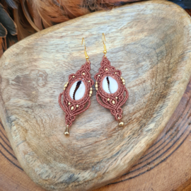 Macramé oorbellen Kauri
