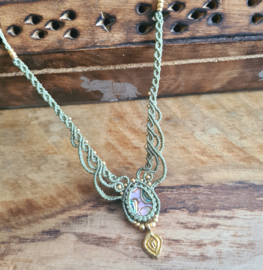 Macramé ketting Abalone