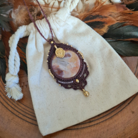 Macramé ketting  Agaat