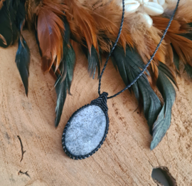 Macramé ketting Dendriet Agaat