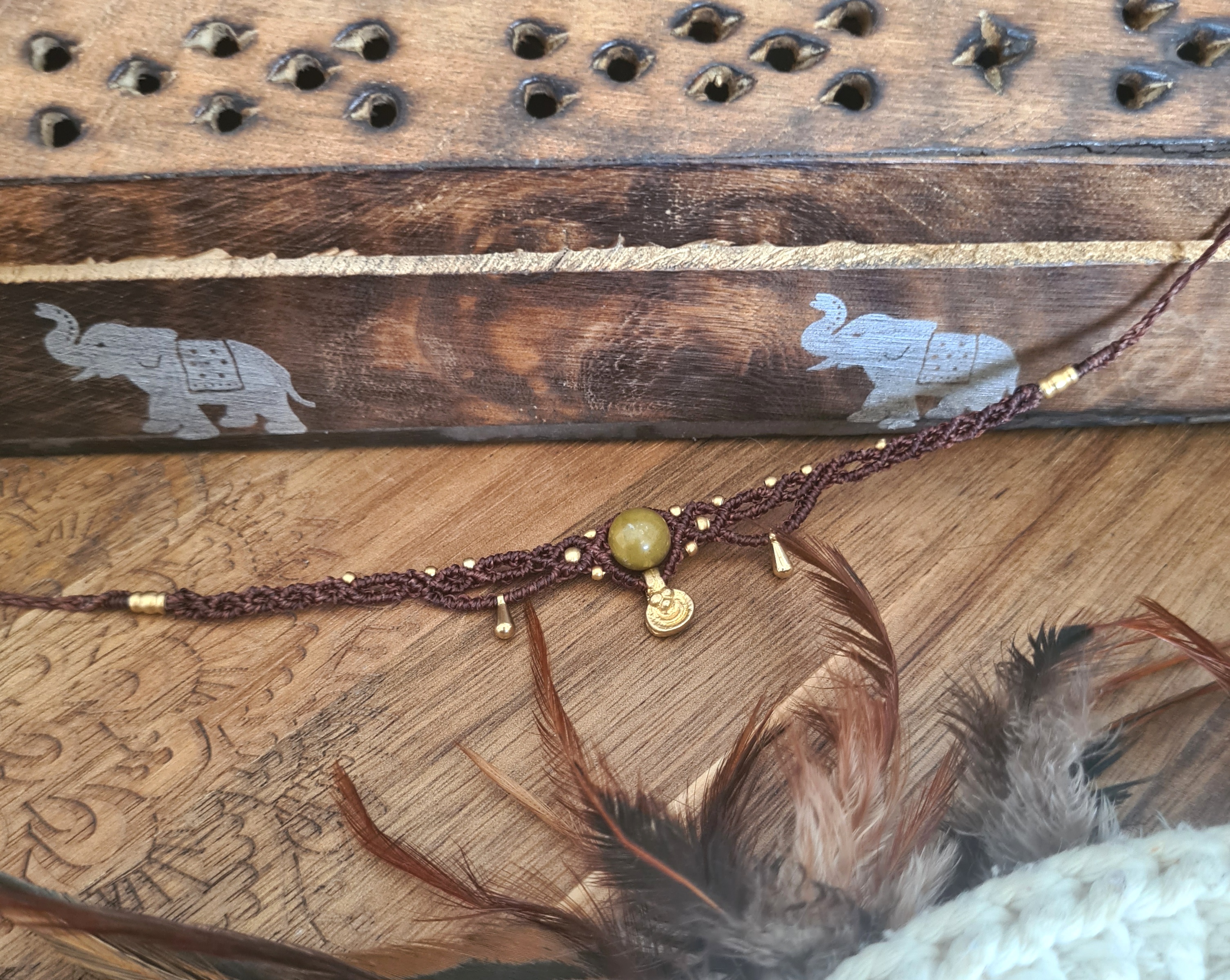 Macramé choker Serpentijn