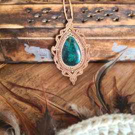 Macramé ketting Chrysocolla