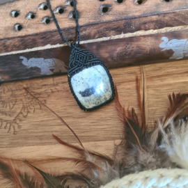 Macramé ketting Dendriet Agaat