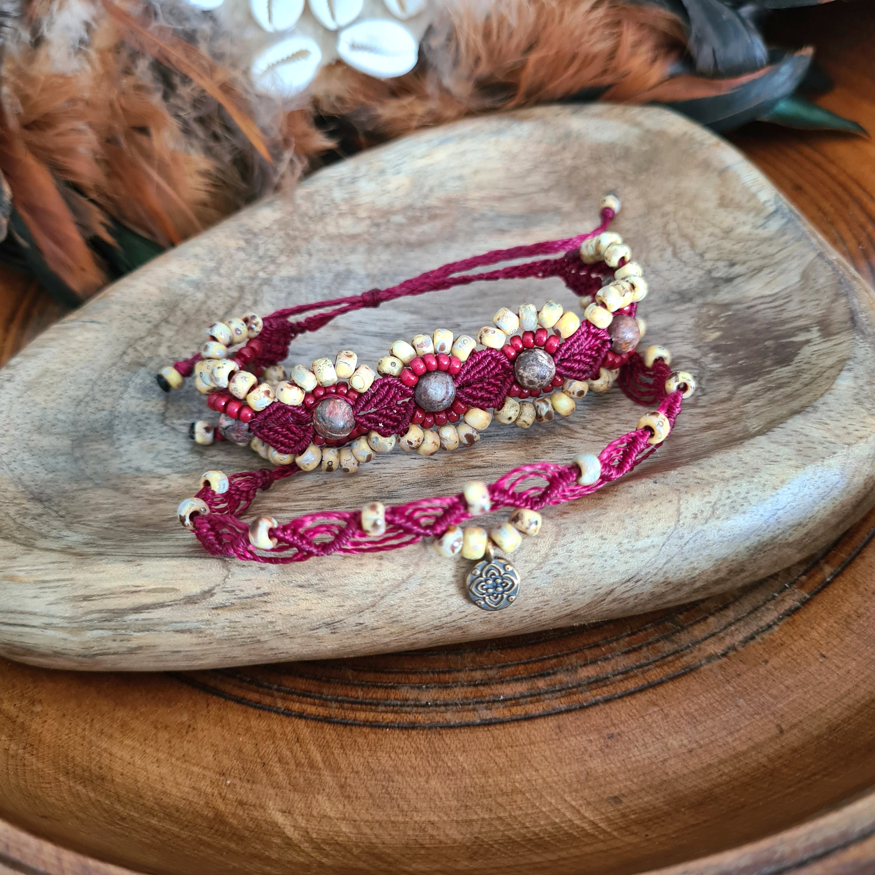 Macramé amband setje