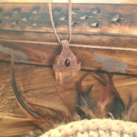 Braziliaanse Tangerine kwarts pendant