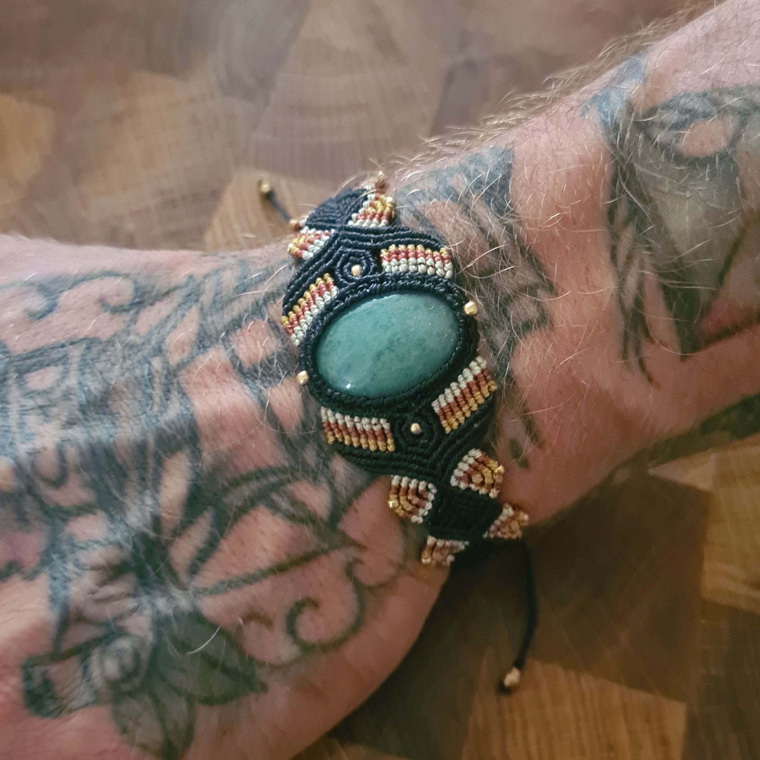 Macramé armband Aventurijn