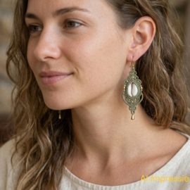 Macramé oorbellen Kauri