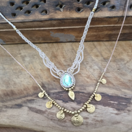 Macramé ketting Abalone