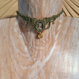 Macramé choker Abalone