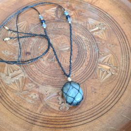Stone wrapped ketting Labradoriet