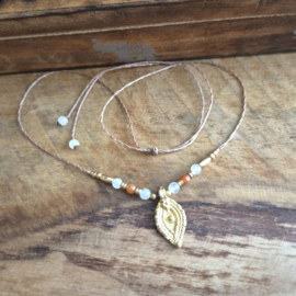 Boho bedelkettinkje Carneool en Jade