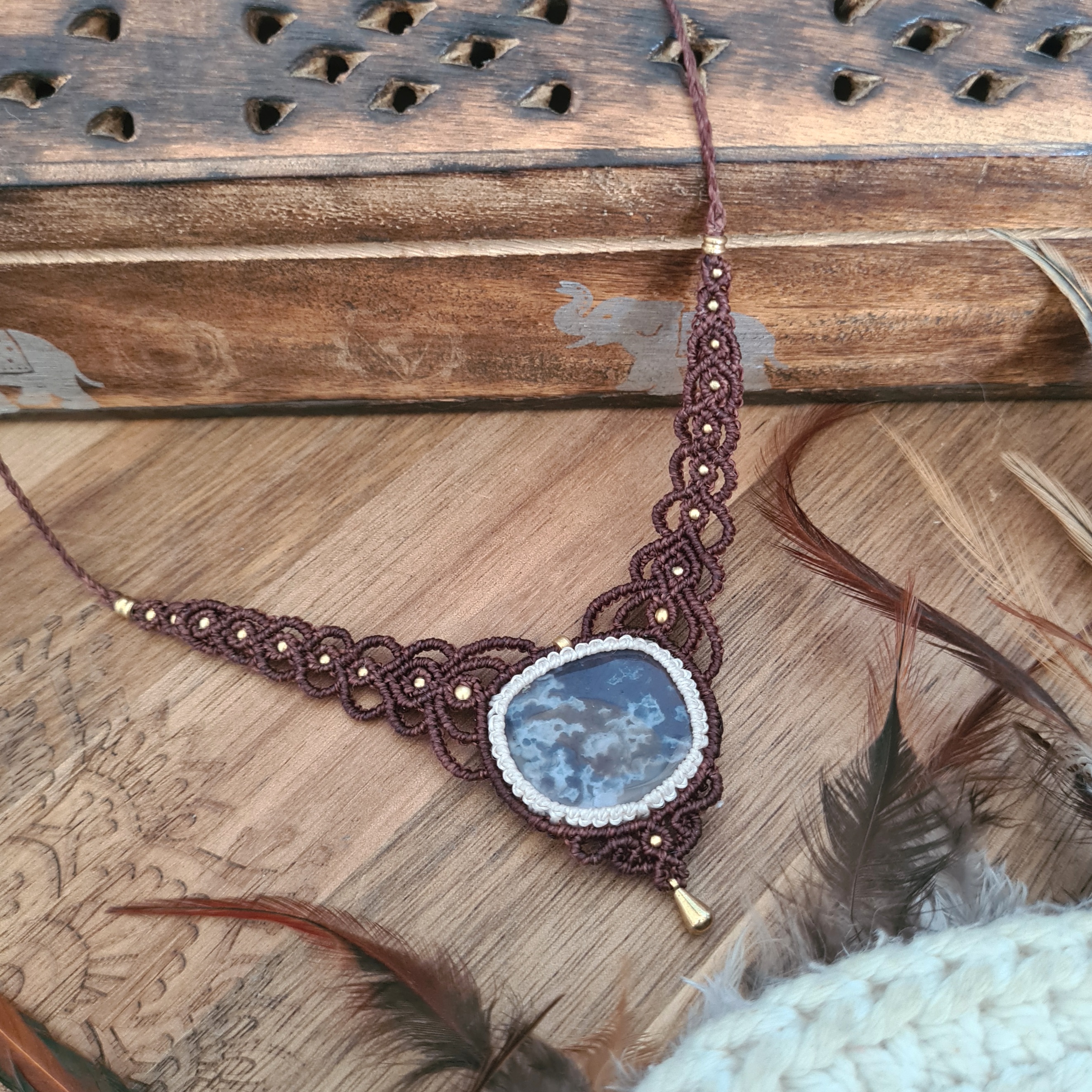 Macramé ketting Mosagaat