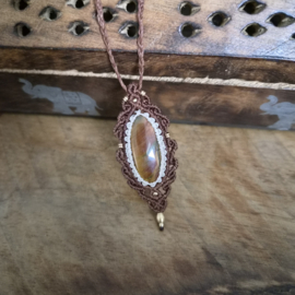 Macramé ketting Tijgeroog
