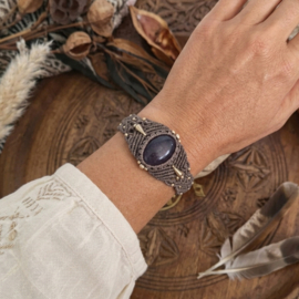 Macramé armband Amethist