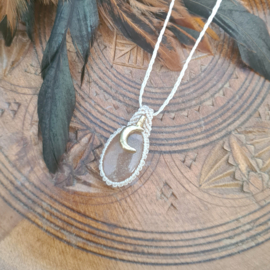 Macramé ketting Maansteen Peach