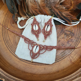 Macramé oorbellen Kauri