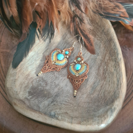 Boho oorbellen Turquoise