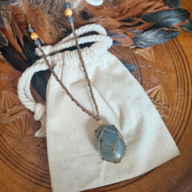 Stone wrapped ketting Labradoriet