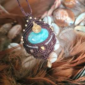 Macramé ketting Amazoniet
