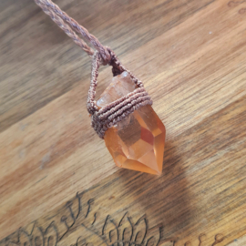 Braziliaanse Tangerine kwarts pendant