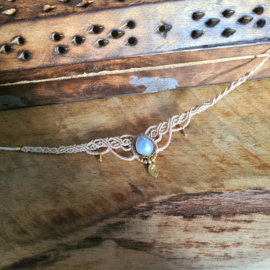 Macramé choker Maansteen