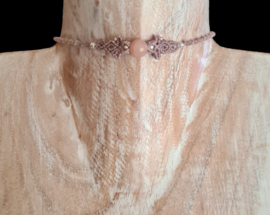 Macramé choker Kwarts